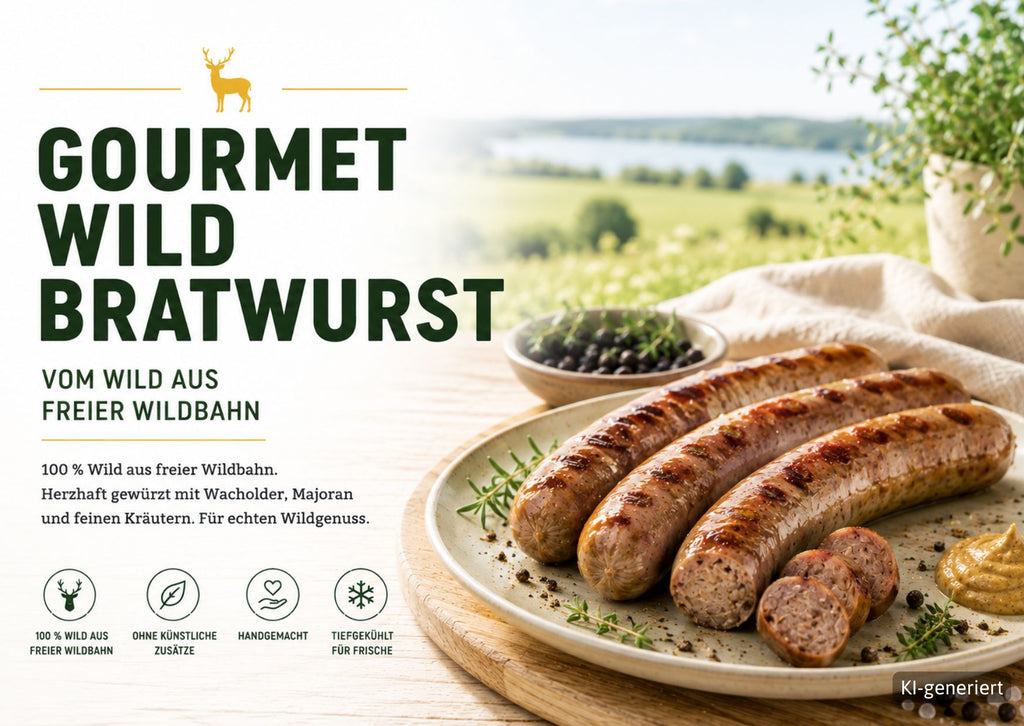 Gourmet Wildbratwurstvom Klepelshagener Wild