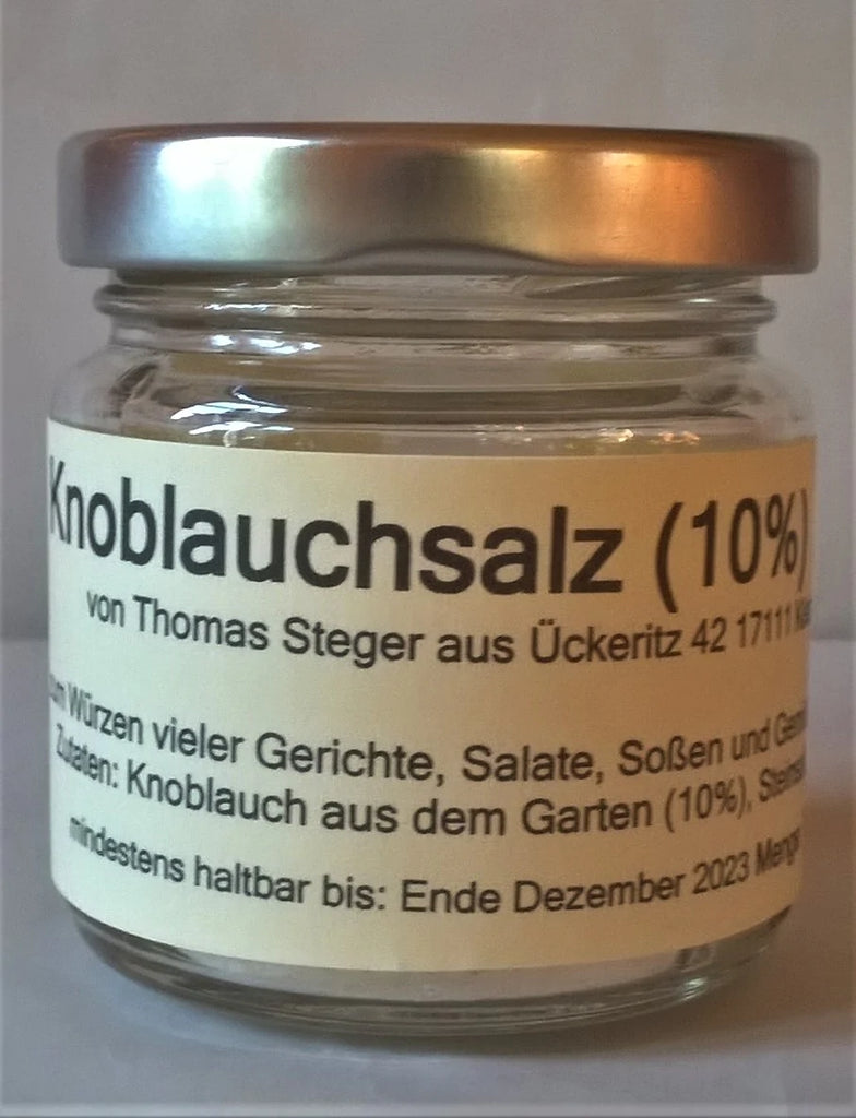 Knoblauchsalz fein (10%) Glas 70g